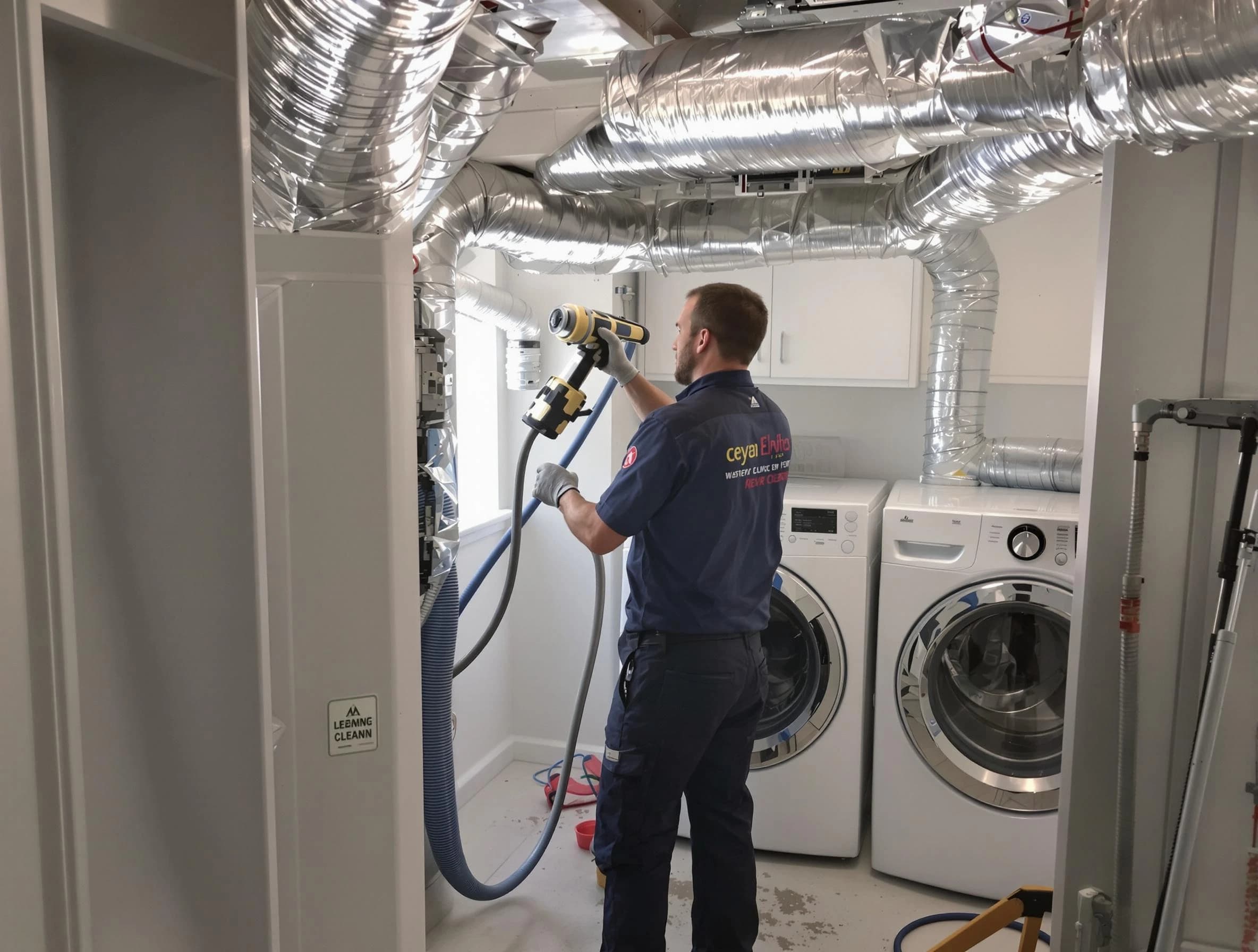 Layton Dryer Vent Cleaning specialist using advanced equipment for thorough duct cleaning in Layton