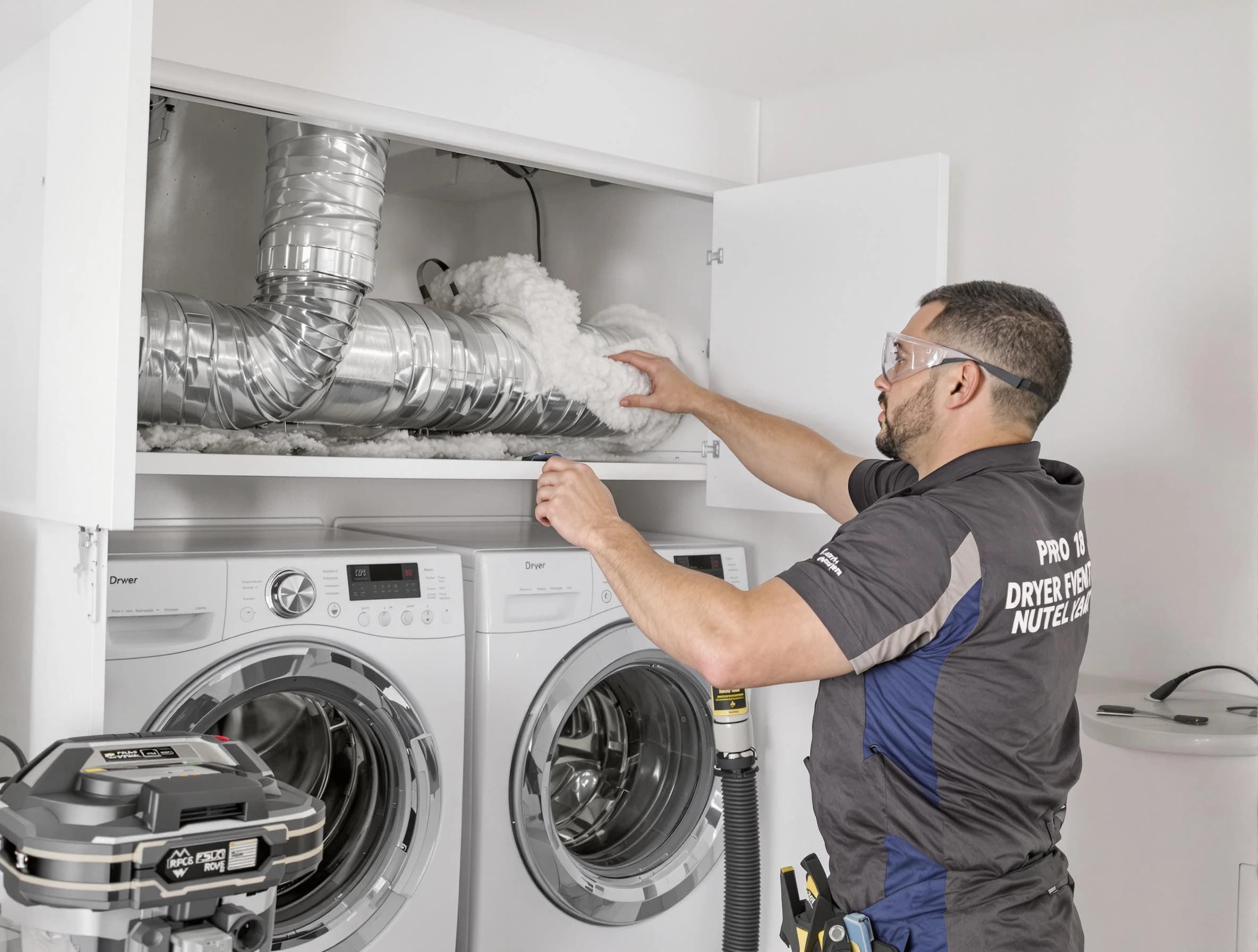 Layton Dryer Vent Cleaning certified technician performing specialized gas dryer vent cleaning in Layton